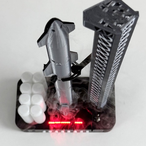 Model rakiety spaceX StarShip NikolaToy NK-2517, dok startowy, składany model 3D