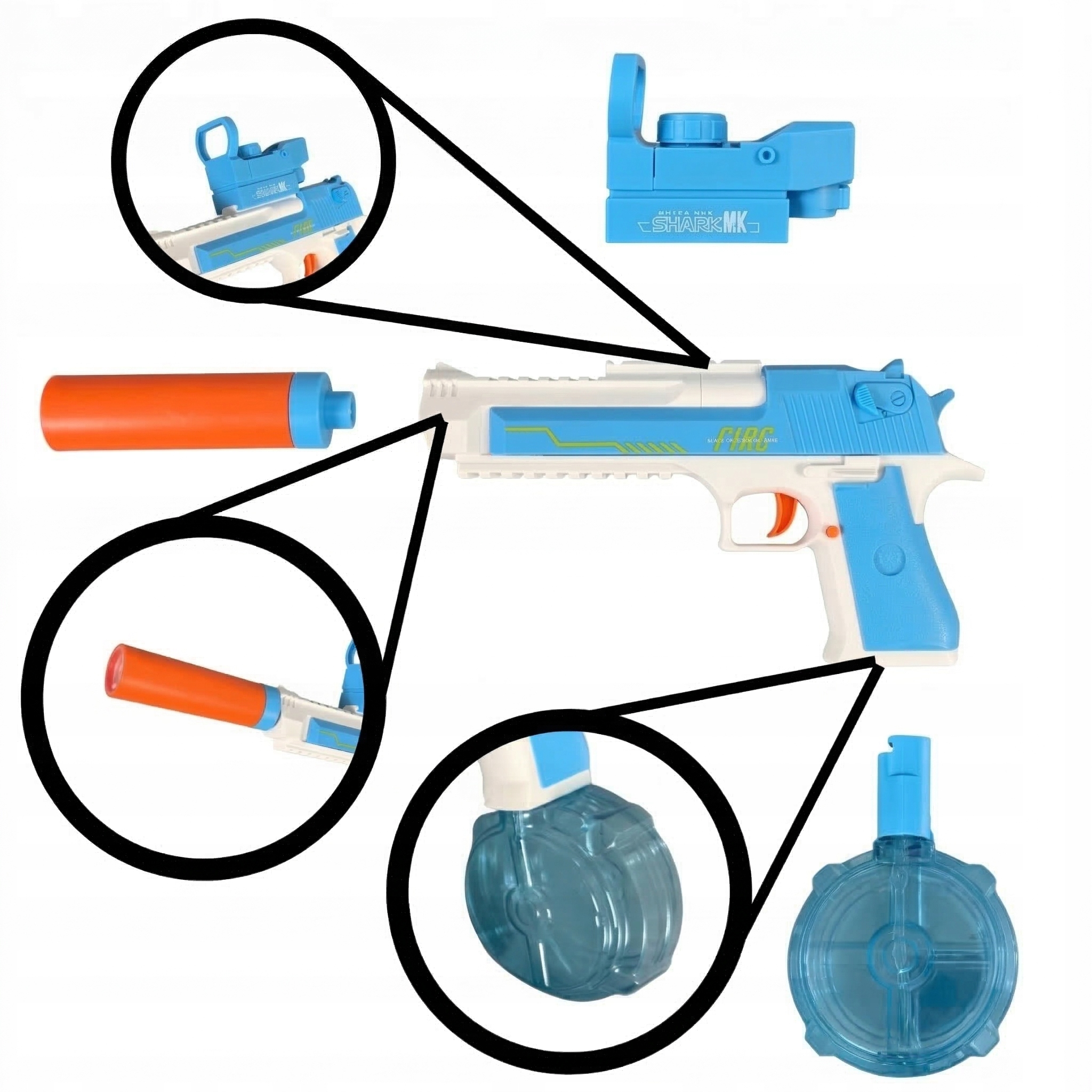 Elektryczny pistolet na wodę śmingus dyngus NIKOLATOY akumulator zasięg 10m - obrazek 2