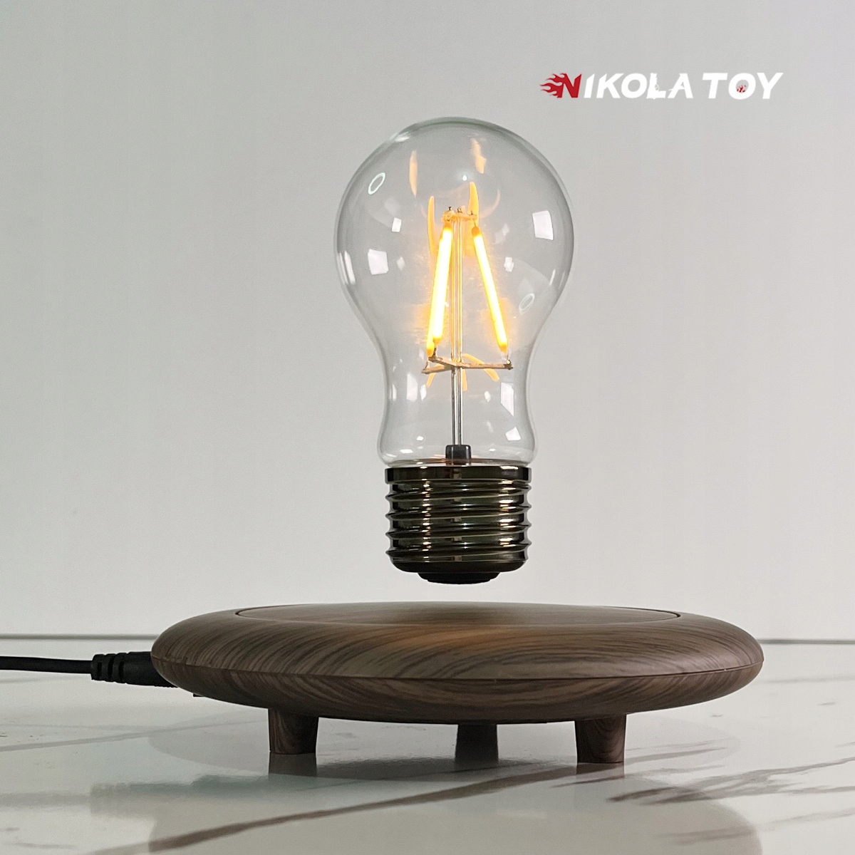 Lewitująca żarówka LED magnetyczna dekoracyjna lampka na biurko, na prezent - obrazek 2
