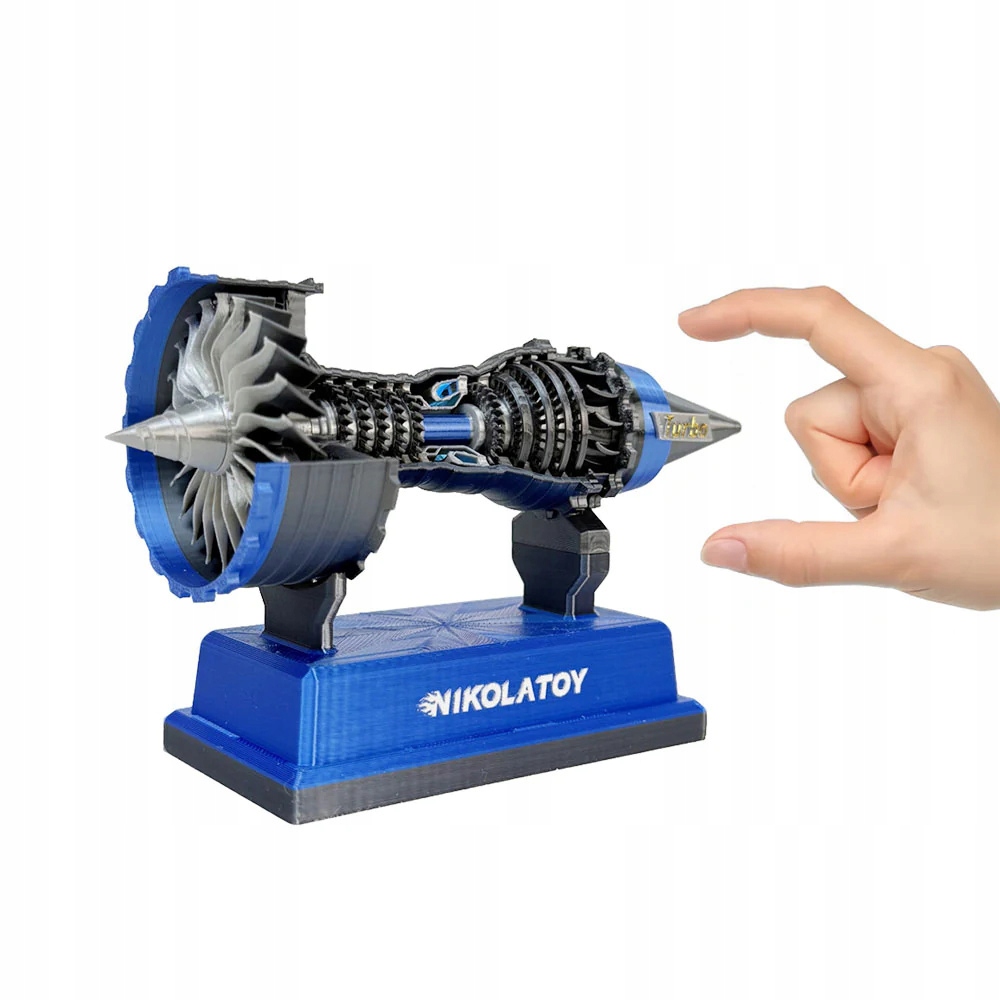 Mini model silnik turbowentylatorowy NikolaToy, do nauki, Trent900, prezent - obrazek 2
