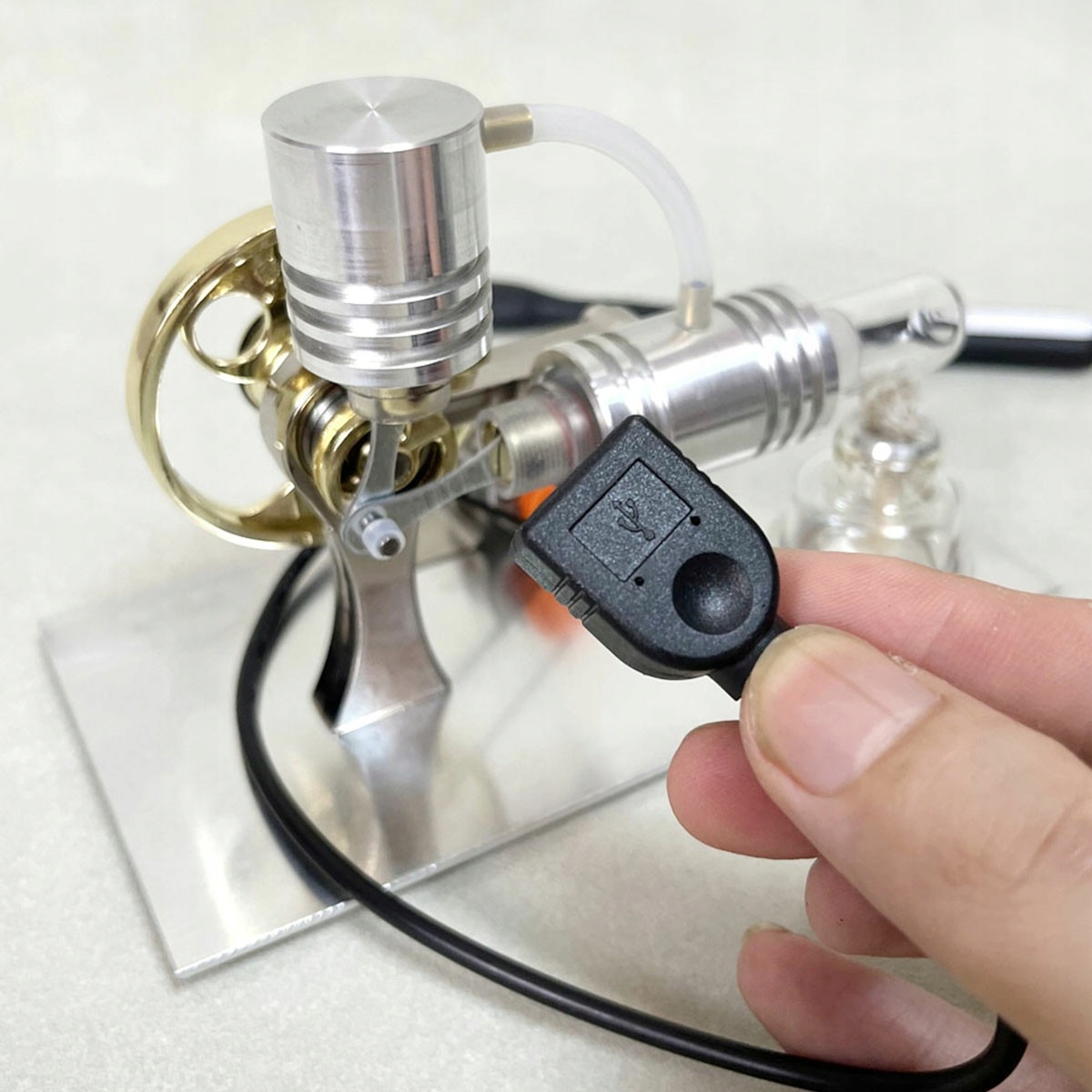 Silnik Stirlinga NikolaToy generator cieplny, model, zestaw edukacyjny USB - obrazek 4