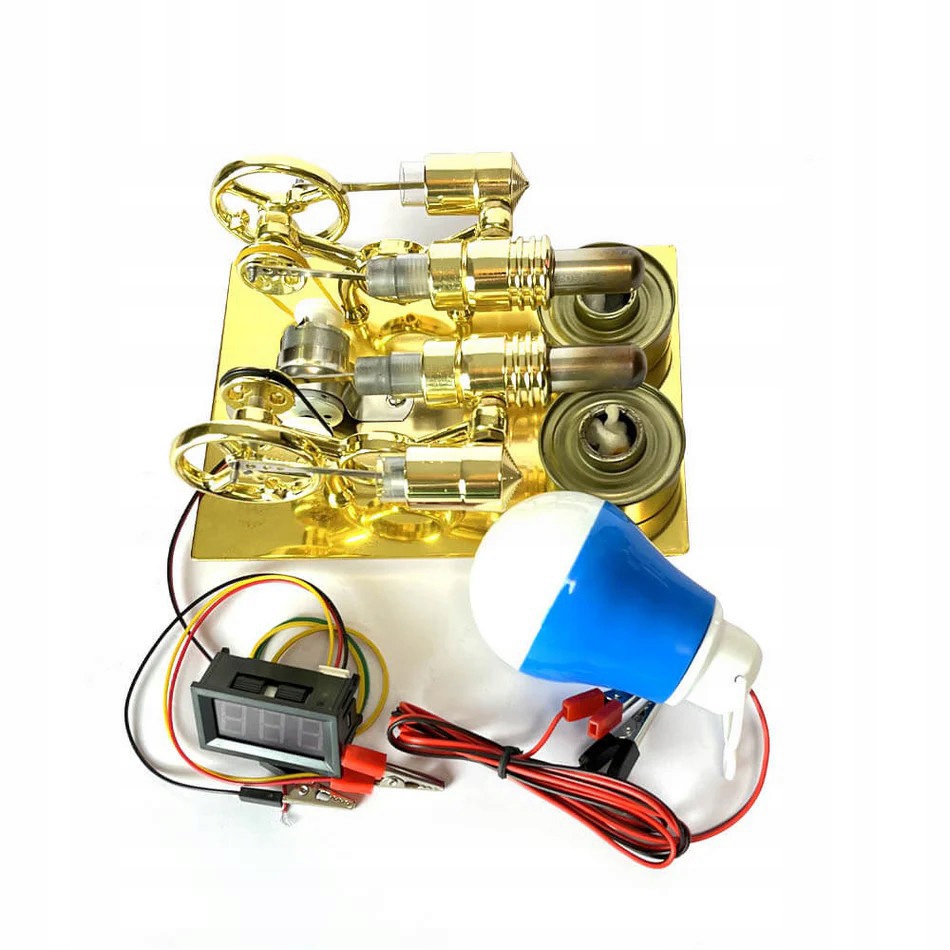 Model Silnika Stirlinga LED, woltomierz, Edukacyjny Zestaw STEM, NikolaToy
